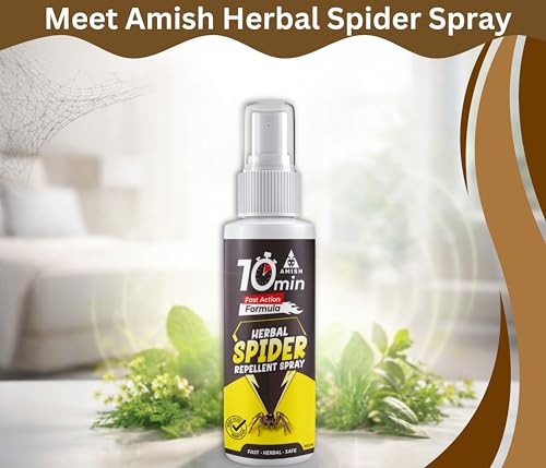 Image of Amish Herbal Spider Spray 100 ml|10 Minutes Formula |Removes Entire Spider Colony|Powerful 100% Organic No Chemical Spider Repellent Spray for Home Office & Garden Long Lasting Protection