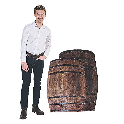 Fun Express Western Barrel Stand-Ups - Rustic Party Decor for Western-Themed Events Cowboy/Cowgirl Celebrations & More - Perfect for Receptions Bridal Showers & Special Occasions - 2 Pieces