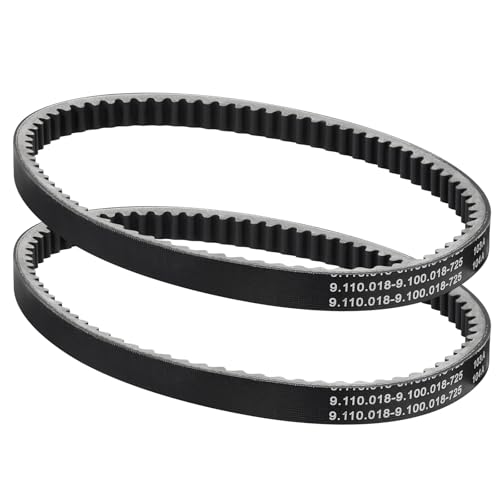 SYKRSS Kart Drive Belt, Pack of 2 Rubber Engine Drive Belt Clutch Belt 9.110.018-9.100.018-725, Compatible with Hammerhead 80T and Mid XRX Karts with Kart 6.5HP Engine, 8.6" x 0.4" x 0.7"