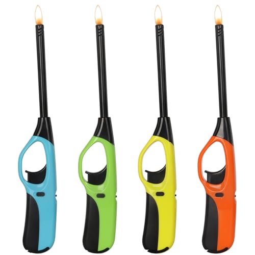 Pack de 4 Encendedores con Boquilla Larga Recargables