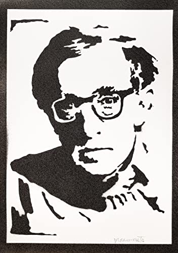 moreno-mata Woody Allen Autentico Graffiti Hecho a Mano Handmade Poster Peliculas Laminas Decorativas Pared Cuadros Decoracion Salon Modernos Regalos Originales para Hombre y Mujer