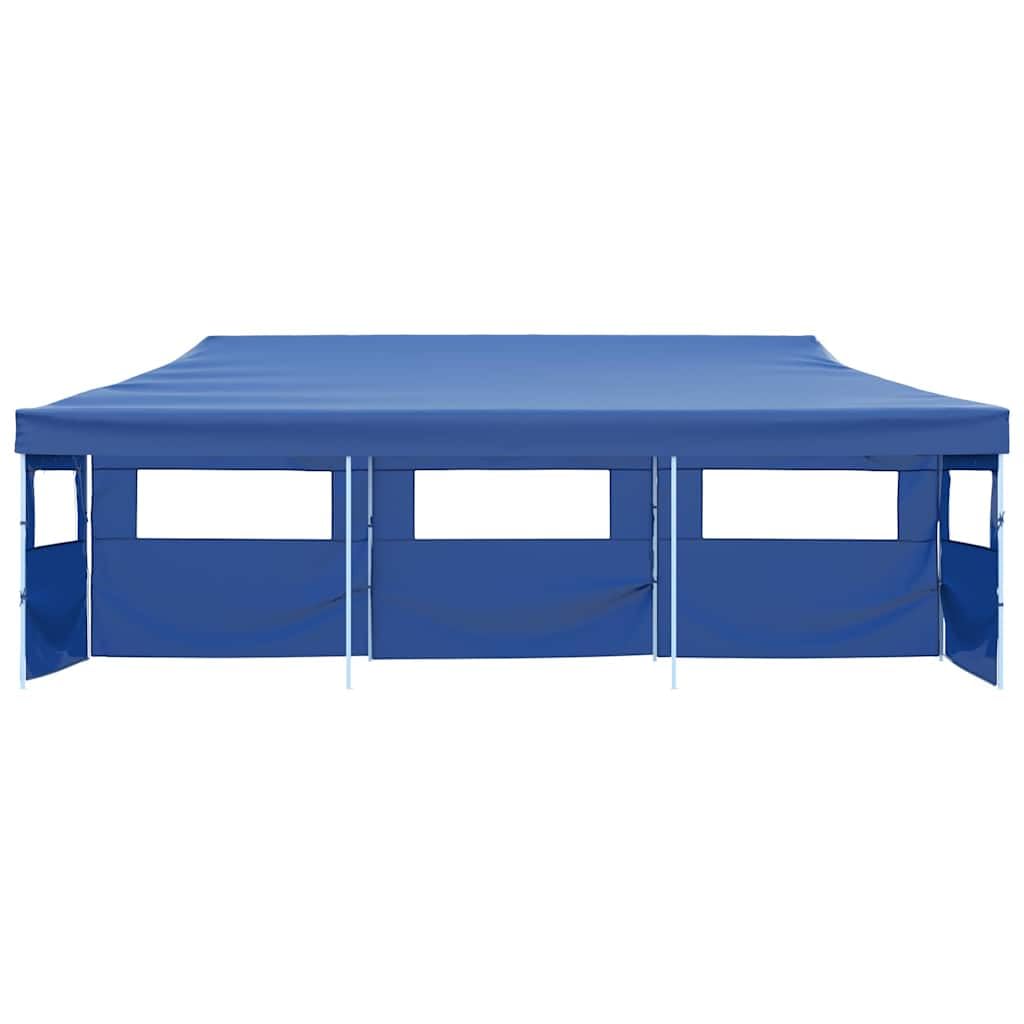 Carpa plegable para fiestas (3 x 9 m, con 5 paredes laterales), color azul | Gran carpa plegable para eventos en el jardín, festivales o camping. Estructura robusta con ventanas.
