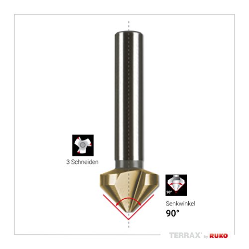 Terrax Set Svasatore Conico Forma C 90° HSS Tin In Cassetta Di Plastica, 6 pezzi, multicoloured, Size - Image 3