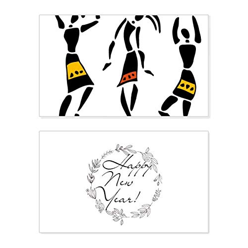 Tarjeta de felicitación de año nuevo Aboriginal Black Totems, el detalle perfecto