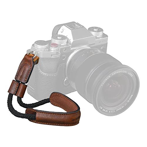 SMALLRIG Camera Wrist Strap, Pasek na nadgarstek, do aparatu DSLR SLR bez lustra, regulowany pasek bezpieczeństwa kompatybilny z dla Fujifilm X-T5 i innymi aparatami kompaktowymi, brązowy - 3926