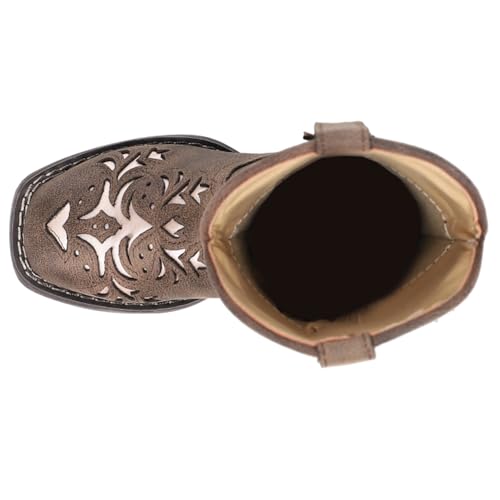 ROPER Kids Girls Lola Metallic Square Toe Casual Boots Mid Calf - Brown4