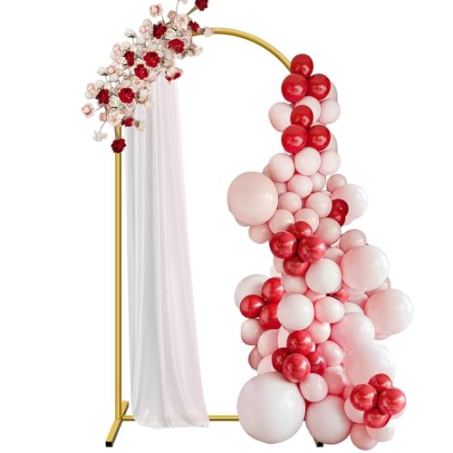 HEMMOTOP Metal Arch Backdrop Stand Gold 6.6ft