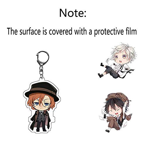 Bungo verdwaalde honden Set, trekkoord tas+Poster+Sleutelhanger+Stickers+Broche Kaartstickers+Telefoonhouder (Poster) - Image 4