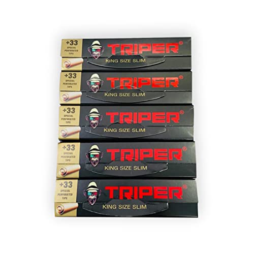 SCORIA TRIPER BROWN SLIM KING SIZE ROLLING PAPER -SMOKE LIKE A PRO- (BLACK) PACK OF 5