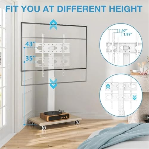 Soporte móvil para TV de piso ajustable 32-70 pulg miniatura 3