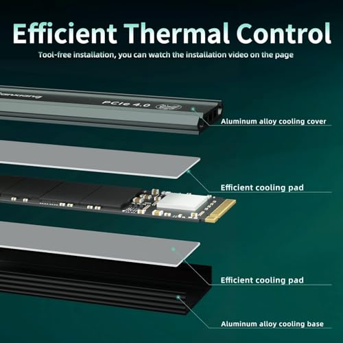 fanxiang S660 4TB PCIe 4.0 NVMe M.2 SSD Unidad Interna de Estado sólido-con disipador de Calor, QLC hasta 5000 MB/s, Compatible con PS5 - imagen 3