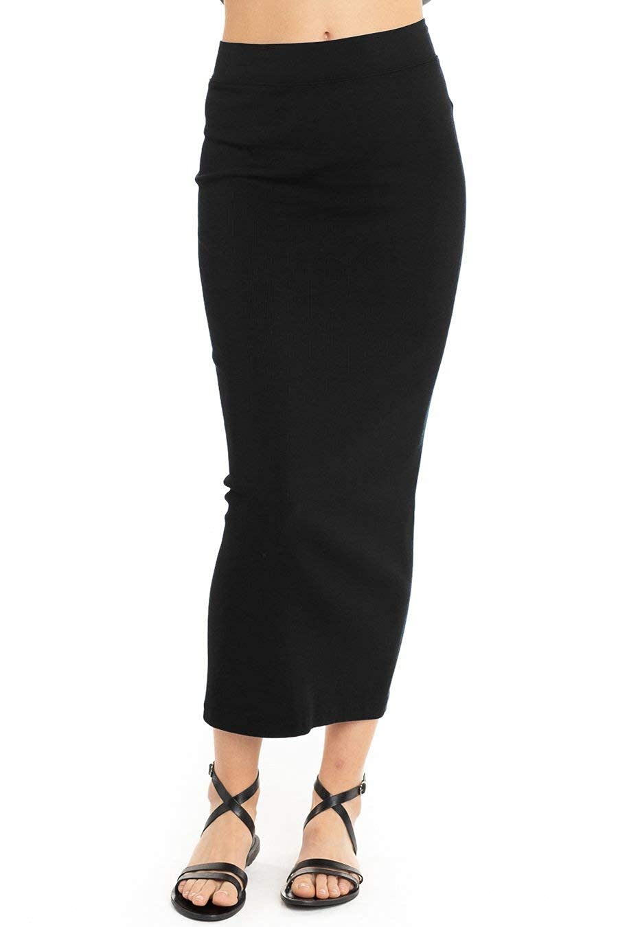 Hard Tail Forever Floor Length Ribbed Pencil Skirt Style CS-109