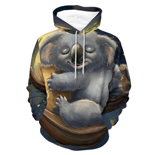 Sweatshirt koala lune fini les vêtements inconfortables avec ce hoodie manches longues taille S
