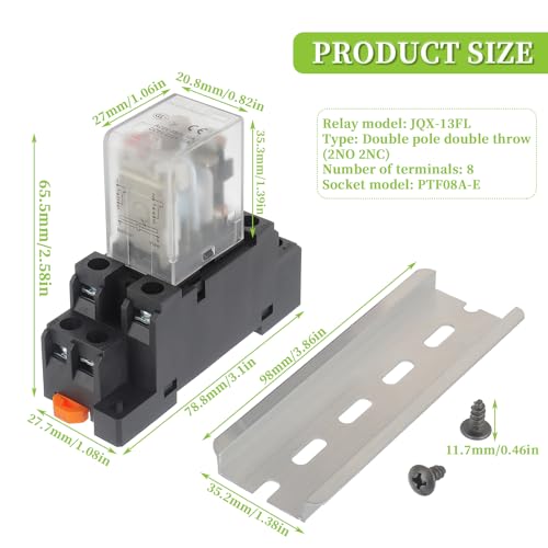 Relé CA 12V HH52P JQX-13FL de 8 pines con base para solucionar fallos de mantenimiento eléctrico 3
