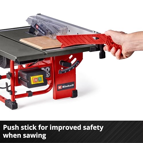 Einhell TC-TS 8 l Table Saw - Angle Cuts (to 45°), Angle Stop (+/- 60°) for Mitre Cuts, Dust Extraction Adaptor - Powerful, Compact and Portable Circular Bench Saw for Woodworking