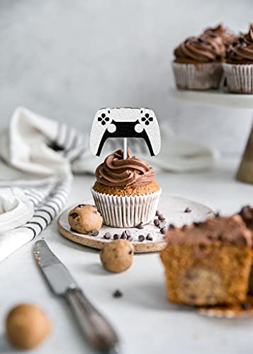 Video Game Controllers Cupcake Toppers For Game Themed Party Decor, Ps5 Gamepad Cupcake Toppers For Boy Men Birthday Party Decoration Or Baby Shower, 24Pcs #TOP2