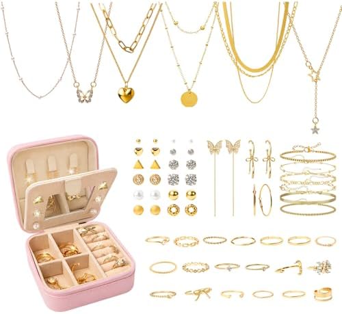 SMUOBT Jewelry Box with Jewelry Set for Women Men - Multi-Layer Organizer Storag