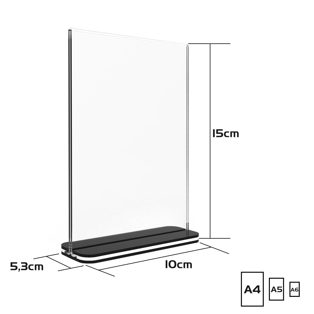Doppelseitiger Tischaufsteller A6, 12er Pack Transparenter Acryl-Ausstellungsständer T-Form Aufsteller für Büro, Restaurant, Geschäft, Hotel, Theke (12 Stück - A6)