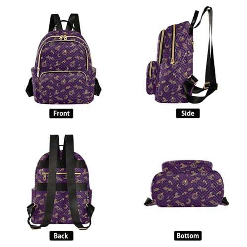Image of Mini Backpack Halloween Bats Fashion Backpack Purse for Women,Handbag Shoulder Bag Casual Daypack, Ladies Gift for College Work(S)