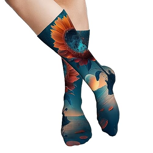 Cioroper Sunflower in the night Women Socks Summer Women Socks Warm Soft Socks,Sports Socks Running Athletic Socks for Women men?size?20inch