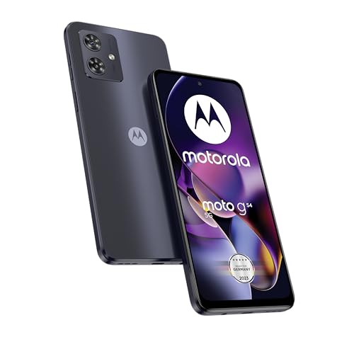 Motorola Moto g54 5G (pantalla 6,5″ FHD+, cámara dual de 50 MP, 8/256 GB, 5000 mAh, Android 13) Midnight Blue + adaptador de coche