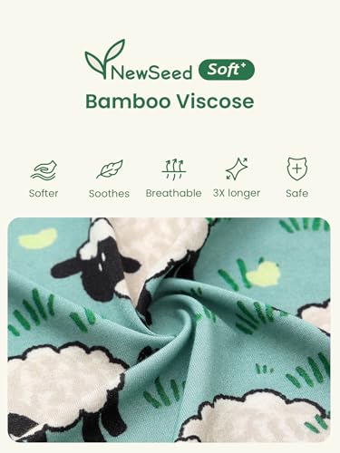 Image of Unisex Baby Bamboo Viscose Long Sleeve Romper, Cute Prints Zipper Footless Jumpsuit, Toddler One-Piece Outfits