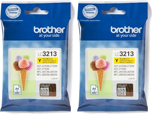 Cartouche Brother LC3213Y jaune imprimante MFC-J497DW DCP-J572DW pack de 2 XL