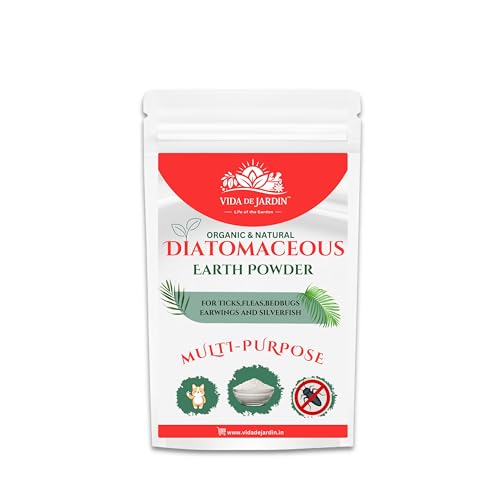Vida de Jardin Organic Diatomaceous Earth Powder, Multi-Purpose Pest Control for Ticks, Fleas, Bedbugs, Earwigs and Silverfish (400 G)