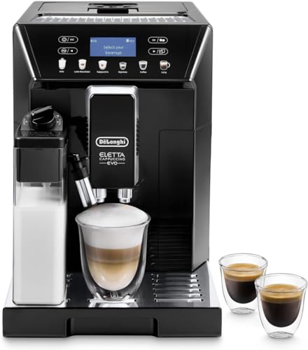 De'Longhi Eletta Evo ECAM 46.860.B Kaffeevollautomat mit LatteCrema Milchsystem, Cappuccino und Espresso auf Knopfdruck, LCD Display und Sensor-Touch-Tasten, schwarz mit DLSC 500 Entkalker – Bild 3