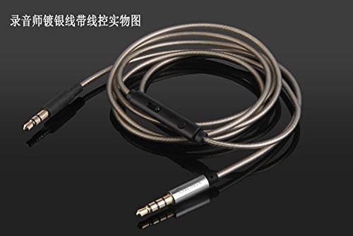 Earmax Headphone Cable for Beats, Solo 2, Studio 2,Pro, Mixr, Upgrade Cable Silver Plated with 4K Gold-Plated Plug, with Mic and Remote Control,Headphone Replacement Cable