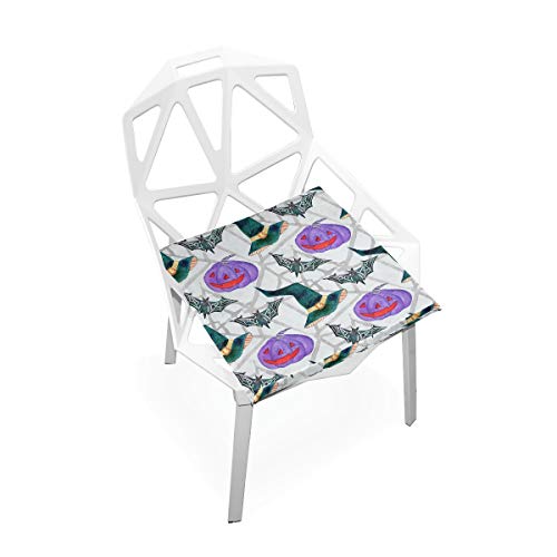 linomo Hallows' Eve Kürbis Fledermaus Spinne Hexe Memory Foam Coussin de chaise pour enfant 40 x 40 cm