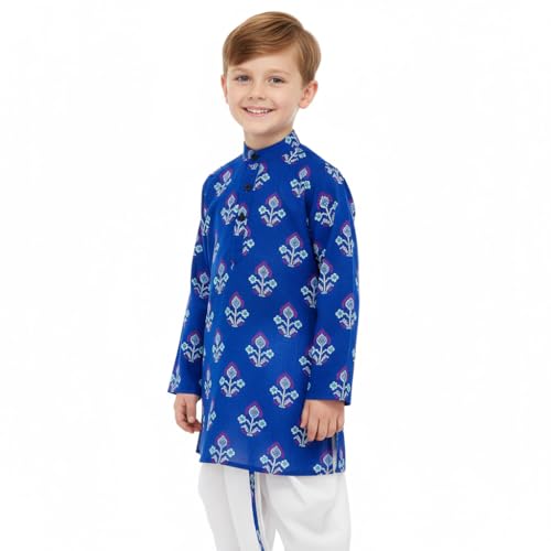 Image of Chandrakala Kids Kurta Dhoti Set for Boys Indian Printed Ethnic Wear(KK122-P)