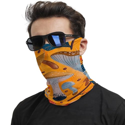 Neck Gaiter Various Mushrooms Face Mask for Travel Face Cover Scarf for Men Women Elastic Headbands Wind-proof Bandana for Skiing Fishing Hiking Cycling2