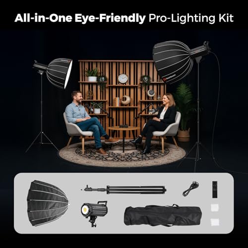 Image of NearStream SL40 100W Softbox Lighting Kit with Tripod, 110'' Adjustable Stand, 27.6'' Softbox, 2700K-6500K Dimmable LED Studio Light, CRI 97+, Remote & App Control for Live Streaming and Video Record