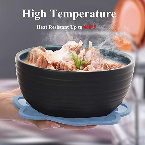Image of Silicone Trivets Mats, Silicone Hot Mats Set, Silicone Hot Pads, Silicone Pot Mat for Countertop, Trivet Pads Heat Resistant, Table Placemats (Pack of 4 Blue)