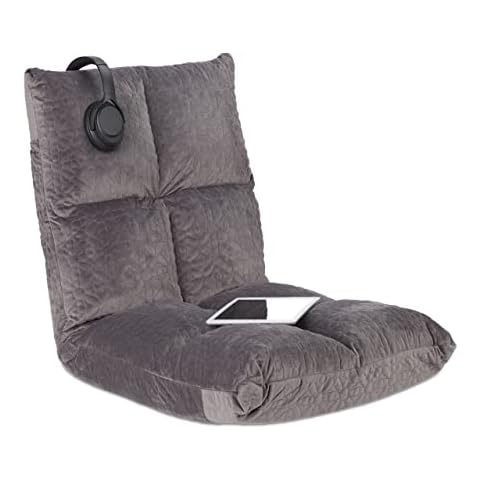 Relaxdays Silla con Respaldo Ajustable y Cojín de Suelo Cover