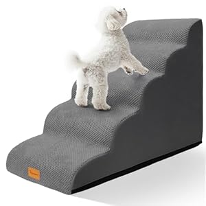 Topmart Dog Stairs for Small Dogs, 5-Step,22.5”H, Pet Steps for High Beds Couches with All-Round Waterproof Cover,Non-Slip Sturdy Dog Ramp for Old Cats,Injured Pet