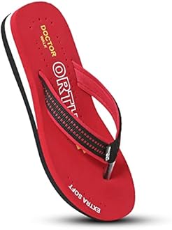 Doctor Walk Extra Soft Ortho Slippers for Women (WDW-018-Red-05) Red 5 Kids UK