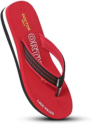 Doctor Walk Extra Soft Ortho Slippers for Women (WDW-018-Red-05) Red 5 Kids UK