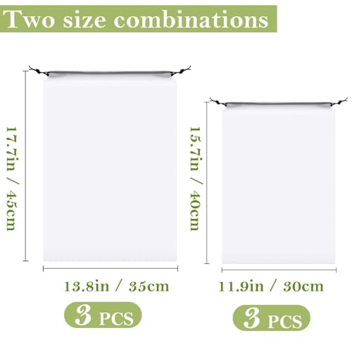 6 PCS Extra Larg Clear Shoe Bags for Travel, 3 Pcs 13.8" x 17.7" & 3 Pcs 11.8" x 15.7" Drawstring Travel Shoe Bags for Compression Packing, Road Trip Cruise Travel Essentials Shoe Storage Bag2