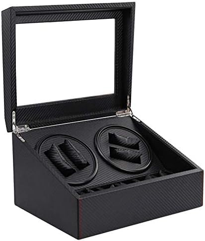 FENOKD Mechanical Watch Shaker 4+6 Double Head Watch Winder Boxes PU Leather Watch Storage Box, 3 Modes and Quiet Motor,