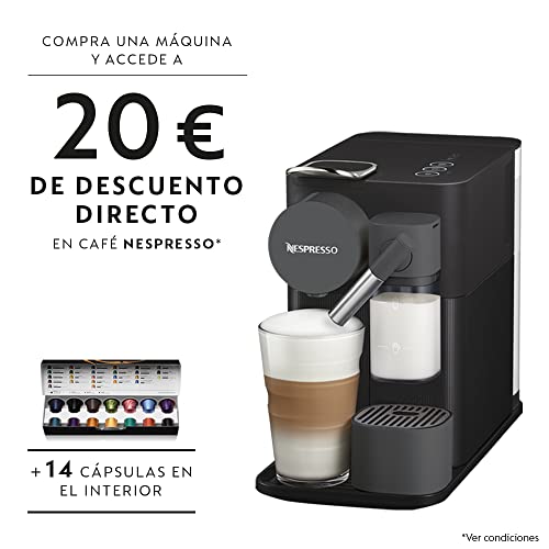 De'Longhi Nespresso Lattissima One EN500B - Cafetera monodosis de cápsulas con depósito de leche compacto, 19 bares… - Imagen 3
