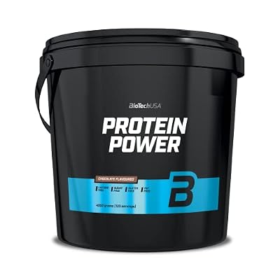 BioTechUSA Protein Power – Alto Contenido en Proteínas, Sin Azúcar, Sin Lactosa, Sin Gluten | Con Creatina Añadida, 4 kg, Chocolate