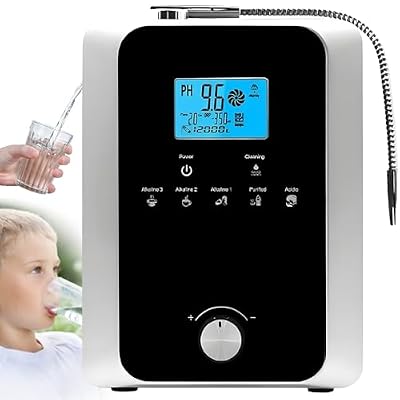 Alkaline Water Ionizer & Purifier Machine, pH 3-11, 800mV ORP, 8000L Filter, Adjustable Valve for pH & ORP Control, Self-Cleaning, Black - Health Benefits & Enhanced Hydration