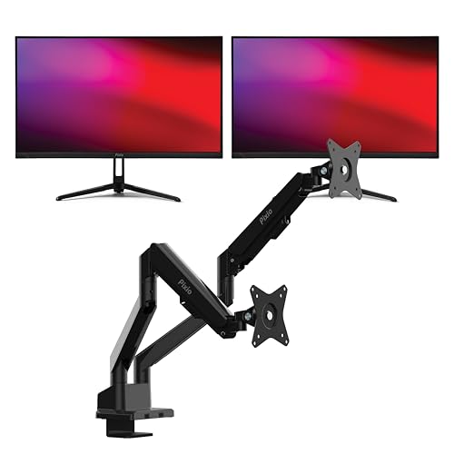 Image of Pixio Two PX249 Wave 24 inch 240Hz Refresh Rate FHD 1080p Resolution IPS Panel 4ms GTG Response Time Gaming Monitor and PS1D Wave Black Dual Monitor Arm