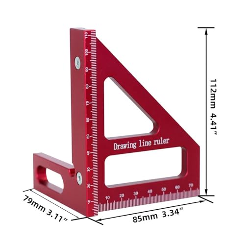 Escuadra Carpintero de Aluminio con Transportador 3D miniatura 5