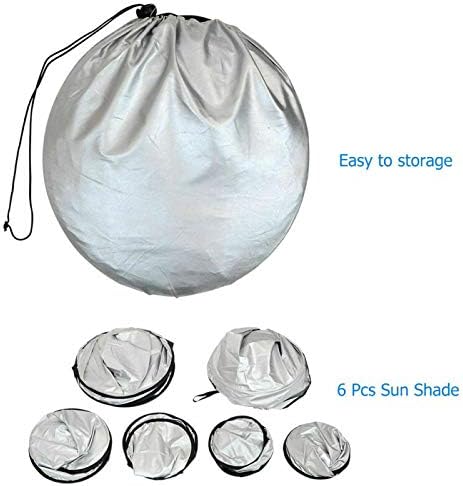 Car Sunshade Cover Auto Windshied Window Sun Shade Visors Block Set Durable Silver 6pc