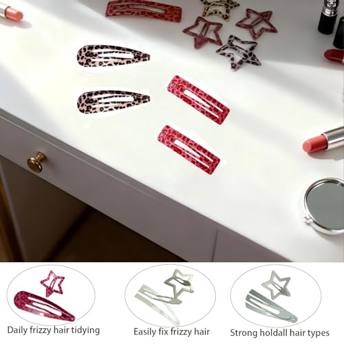 LuminaVibe 24PCS Pinzas de Pelo Metálicas con Estampado de Animales Y2K, Barrettes Antideslizantes para Mujeres y Niñas miniatura 4