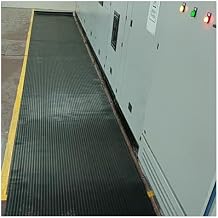 Distribution Room High Voltage Insulated Rubber Mat, Dielectric Non-Conductive Insulating Floor Mats for Electric Shock Protection, Substation Factory Workshop Switchboard MattingBlack,LxWxT 3 x 3 1