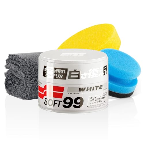detailmate Soft99 Auto Politur Set für helle Lacke - White Soft Wax Auto Hartwachs, für...